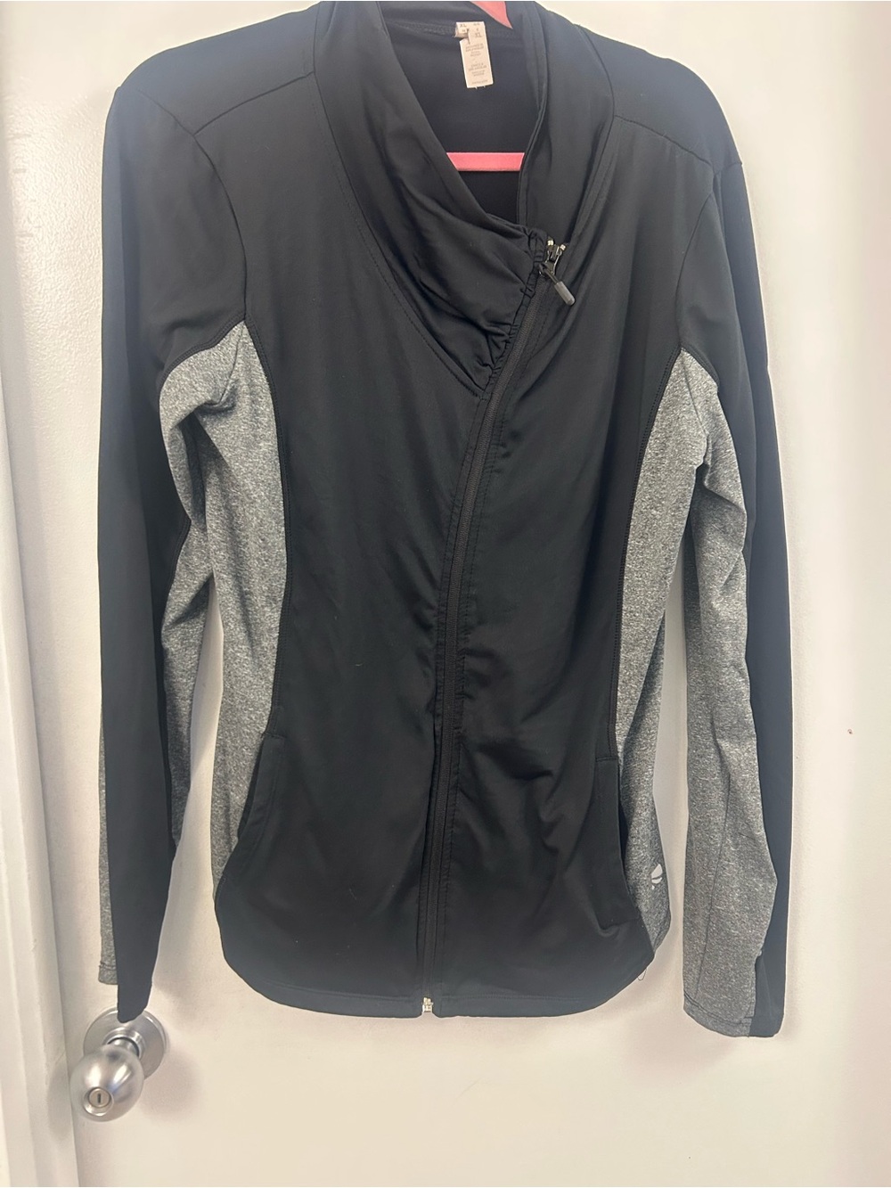 Marika Black Jacket with Gray Side Panels